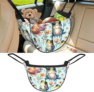 Augenstern Cute-Cartoon-Frog-Floral Car Backseat Organizer Bag For Road Trips