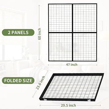 Foldable Gridwall Display Panel, 4 x 5 Ft Wire Grid Wall