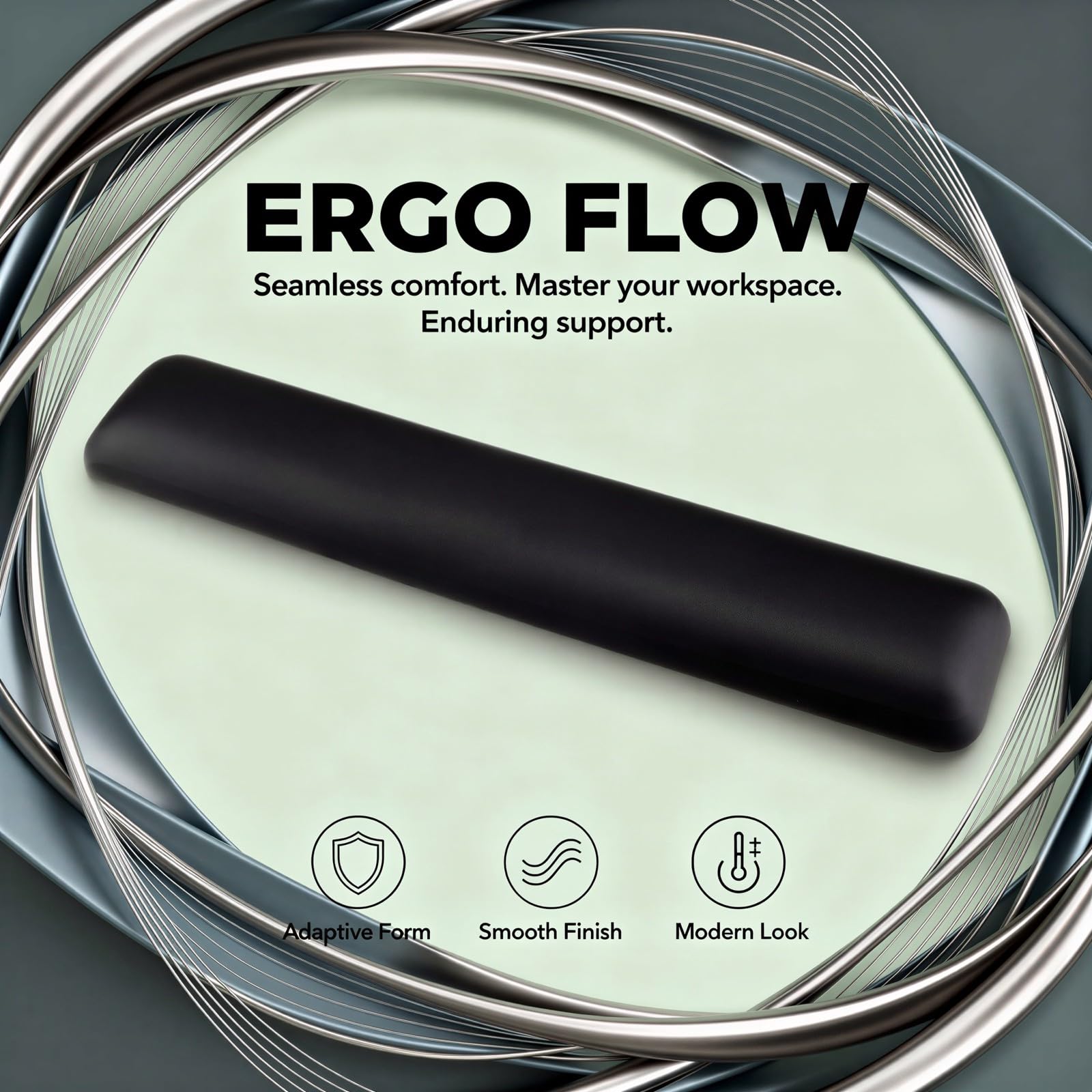 Repose poignet clavier ergonomique, support silicone pour confort, coussin de paume souple antidérapant, accessoire de bureau et gaming noir élégant pour télétravailleur et joueur