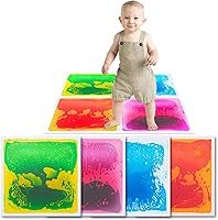 Art3d Liquid Sensory Floor Tiles - 4 Colorful 12x12 Inch Squares for Kids Playroom, Dance Floor & Sensory Development