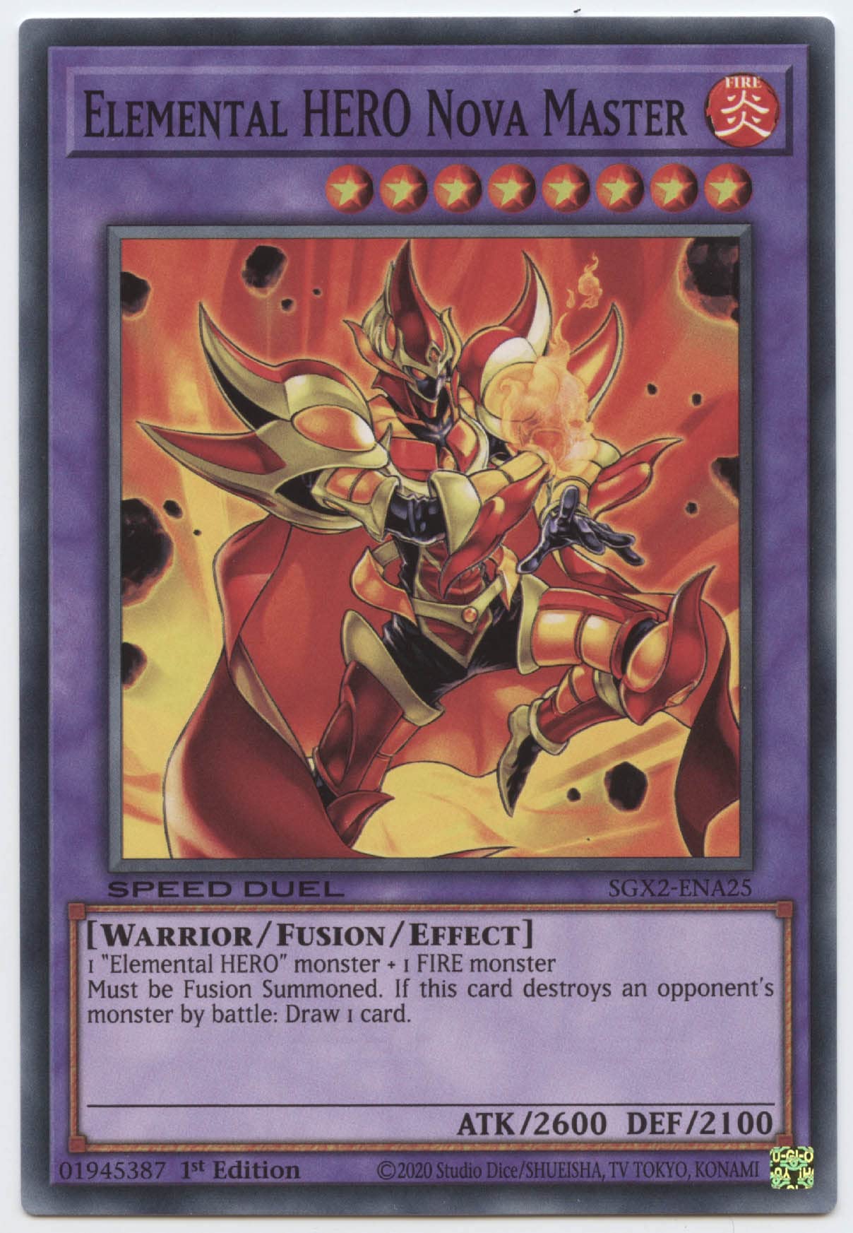 Yu-Gi-Oh! Elemental Hero Nova Master - SGX2-ENA25 - Common - 1st Edition