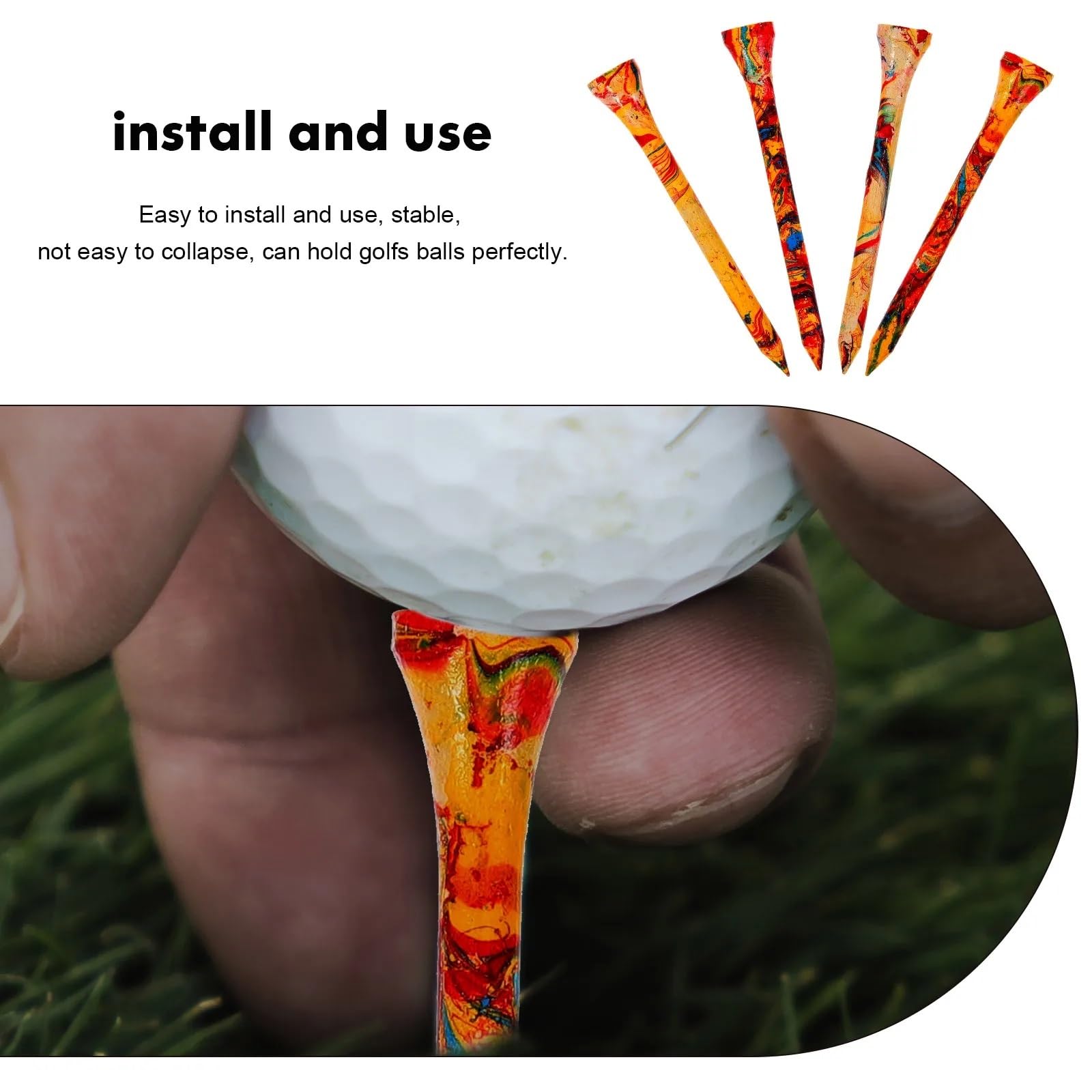 Golf Tee 50 stücke Holz Golfplätze Halter Golf Praxis Golfplätze Tees Golfplätze Nägel Golf Lieferungen Golf Zubehör FüR Einen Idealen Abschlag