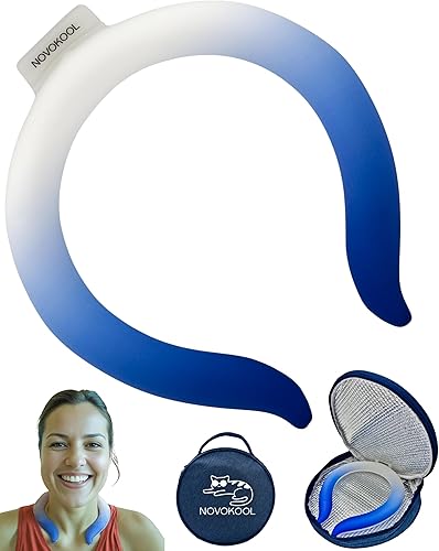 Miniatura 11 de Paquete de 2 tubos de enfriamiento de cuello con bolsa aislada, enfriador de cuello de anillo de hielo reutilizable para interiores y exteriores