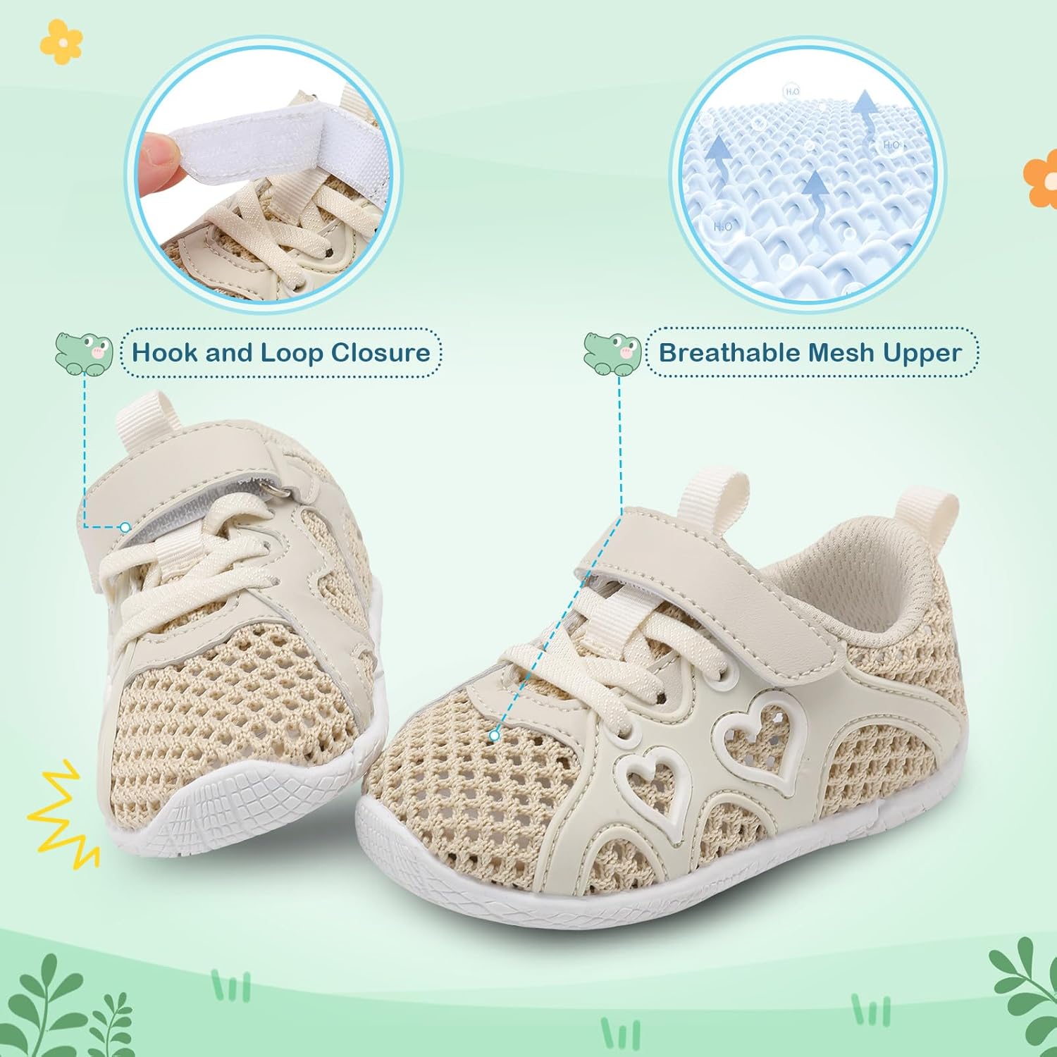 JIASUQI Toddler Shoes for Baby Girls Sneakers Barefoot Walking Shoes Running Tennis Shoes - Image 4