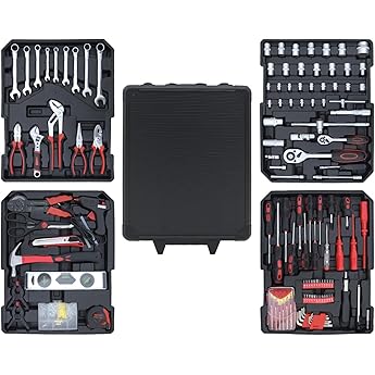 Tool Set, 900-Piece Set, Home Tool Set, Tool Set, Work Tools, DIY, Furniture Assembly, Home Maintenance, Convenient, Storage Case Included, Repair Tool Set, Automotive and Bike Maintenance