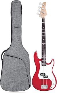 Bass Guitar Bag, Bass Gig Bag 7MM Padding Soft Electric Bass Guitar Case Backpack with Pockets, Grey
