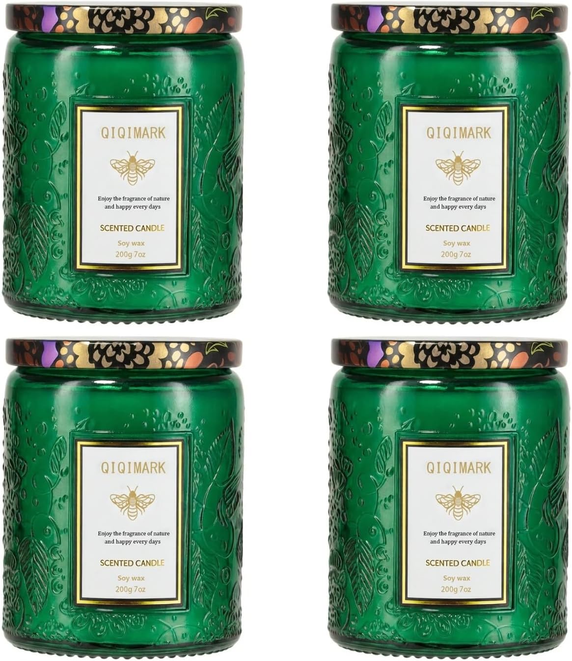 Citronella Candles Outdoor, Citronella Oil Infused Candle for Patio Camping Picnic Backyard & Indoor, Long-Lasting Clean Burn, Up to 30 Hours (4)