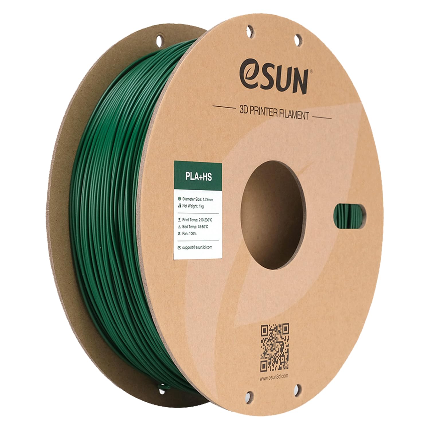 eSUN PLA+HS High Speed 3D Printer Filament, 1.75mm Diameter, 1KG (2.2 LBS) Spool, Pine Green