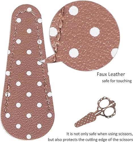 Miniatura 5 de Tijeras de costura bordadas de estilo vintage con funda de piel sintética, tijeras pequeñas de precisión de 4.5 pulgadas para hilo de artesanía y