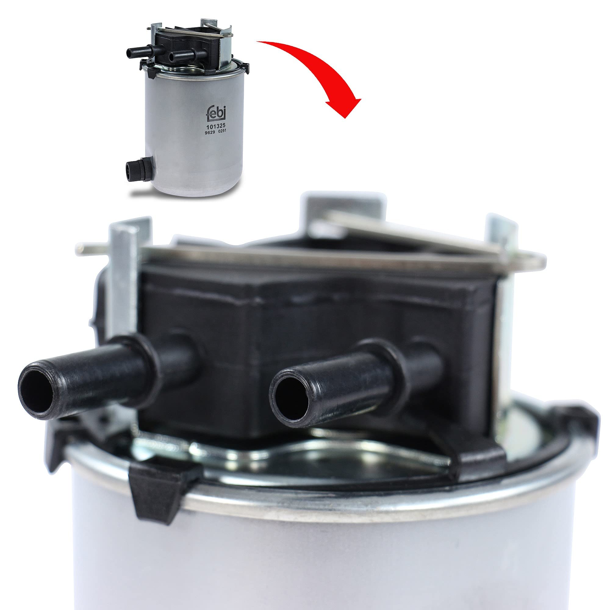 febi bilstein 101325 Filtre à carburant avec chauffage du filtre, 1 pièce