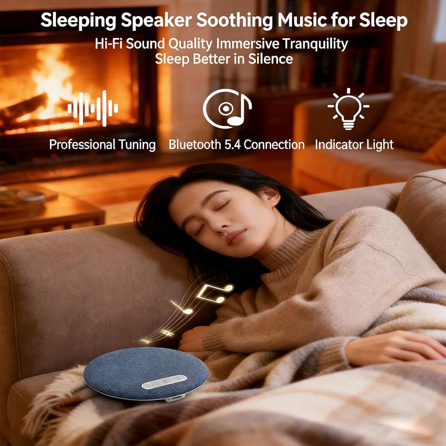 2.0 Bluetooth Pillow Speakers for Sleeping, 2.0 Portable Under Pillow Speaker with White Noise Timer Wireless Sleep Aid with Stereo Bass Private Sleep Headphones — view 2