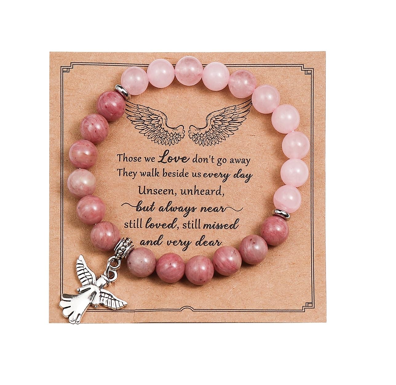 COLORFUL BLINGInspirational Religious Bracelet Guardian Angel Charm Bracelets/Sympathy Gift for Loss of Loved One/Sympathy Gift Amethyst Bead Bracelet/with Angle Wings Jewelry Gifts for Women