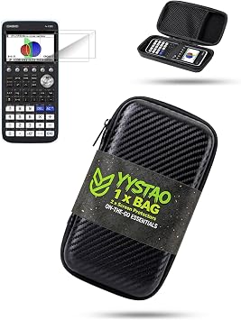 EVA Case for CASIO FX-CG50 Graphing Calculator, Shockproof Protective Pouch with Mesh Pocket & 2-Pack PET Screen Protectors, Water-Resistant Travel Carrying Bag, Black