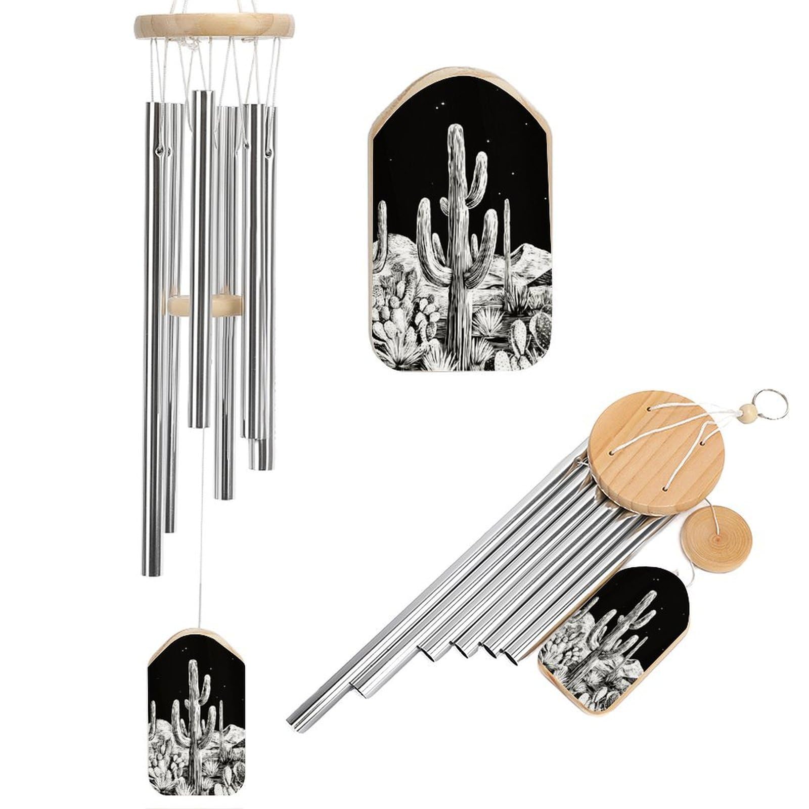 Carillon à vent en métal 6 tubes aluminium idée cadeau de condoléances et de sympathie