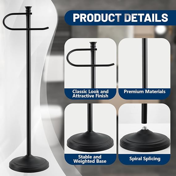 Toilet Paper Holder Free Standing,Sturdy Metal Toilet Paper Holders Stand