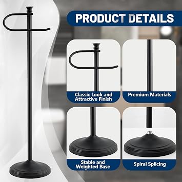 Toilet Paper Holder Free Standing,Sturdy Metal Toilet Paper Holders Stand
