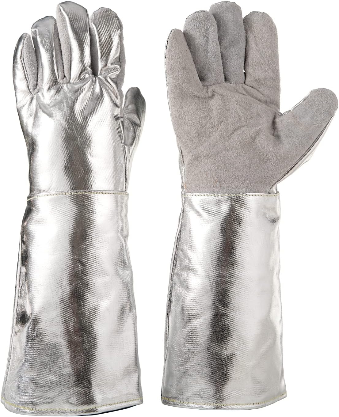 Aluminized Heat Resistant Gloves 572℉ High Temp Welding Safety Gloves Anti-Scald Thermal Insulation for Oven & Work