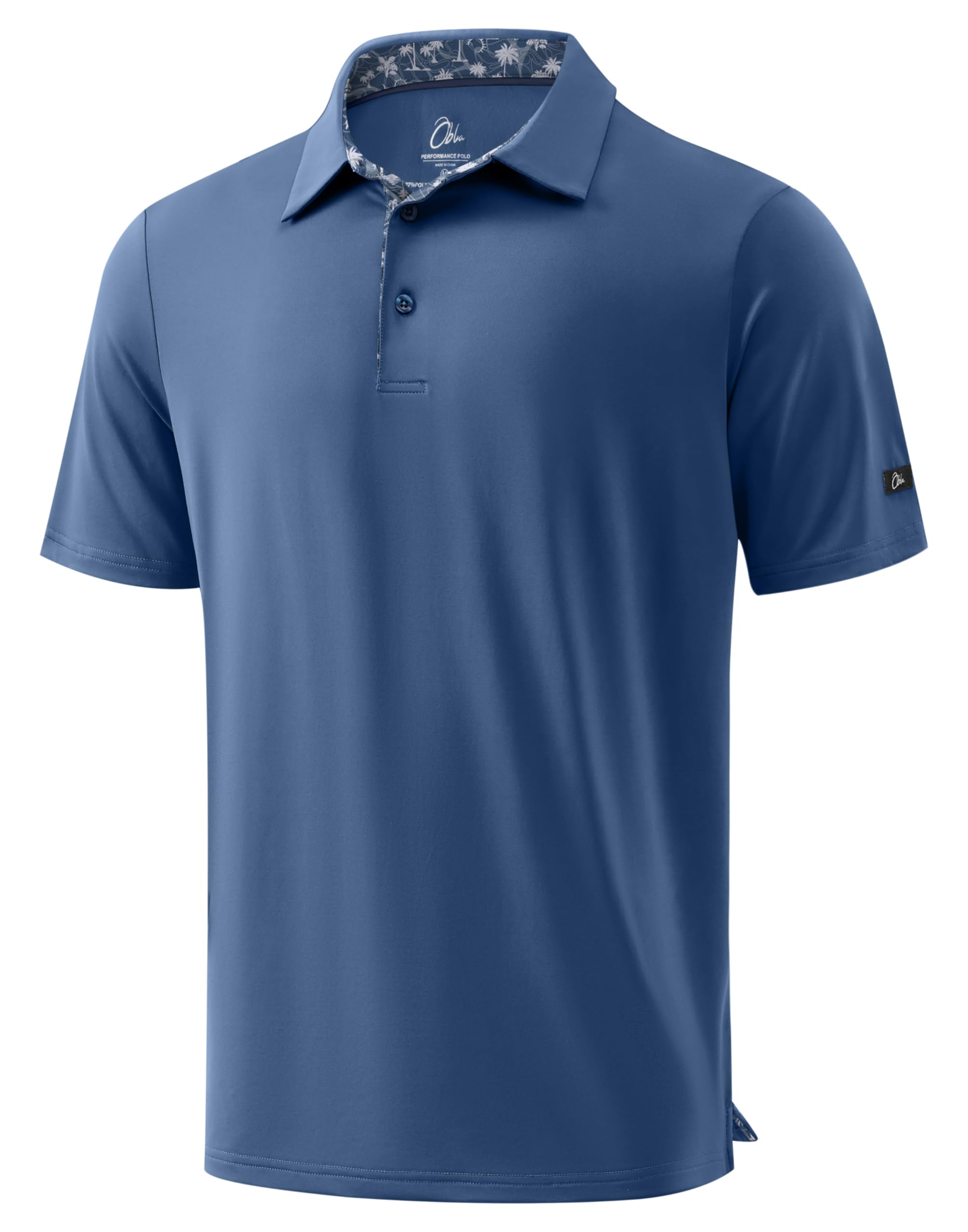 Obla Mens Golf Shirt Short Sleeve Dry Fit Collared Polo Shirts