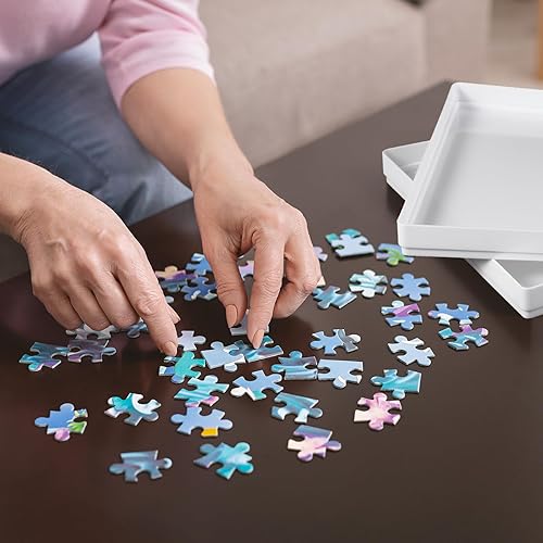 Miniatura 6 de Yaomiao 24 bandejas de clasificación de rompecabezas de 8 x 8 pulgadas, bandejas de rompecabezas de almacenamiento de rompecabezas, organizador de