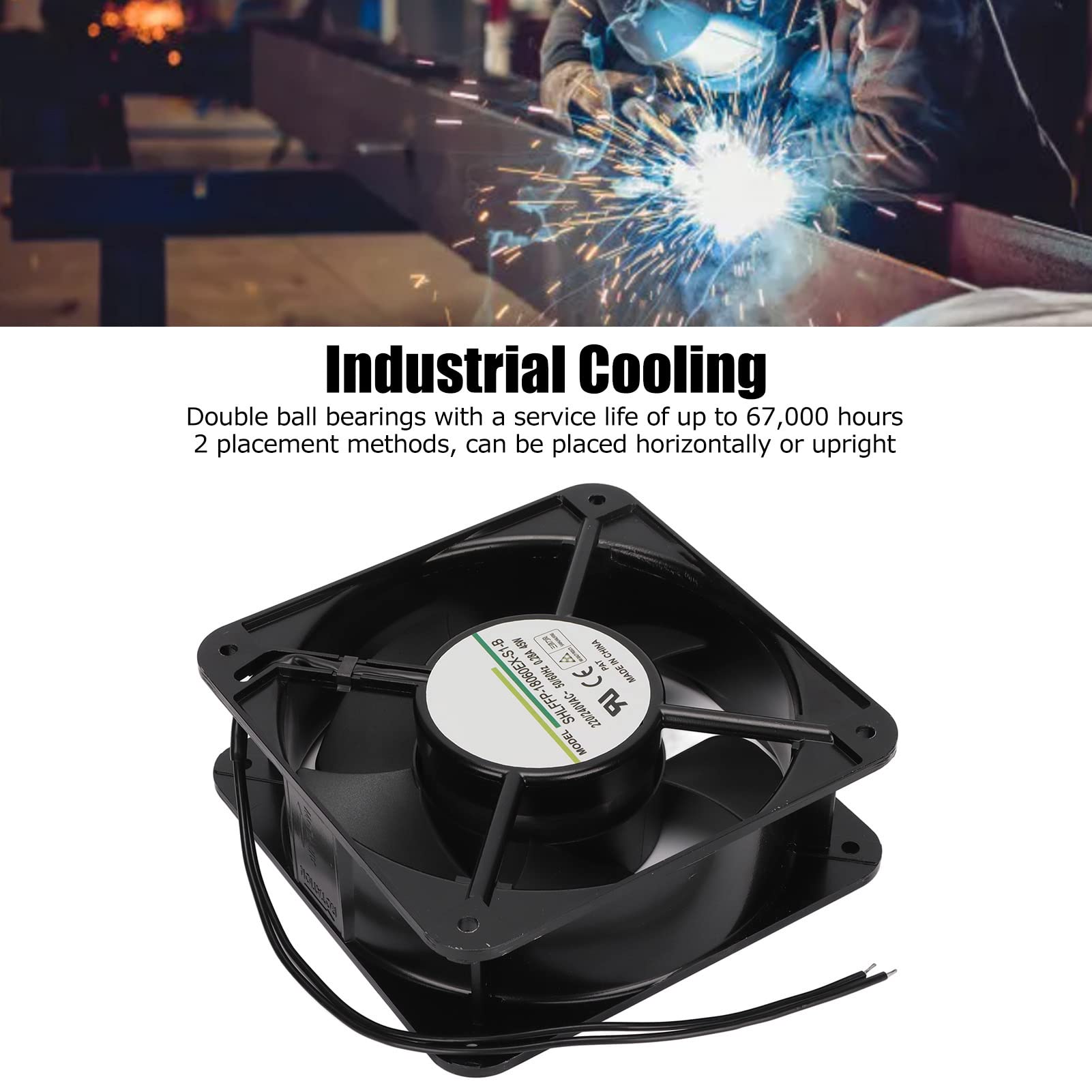 Ventola di Raffreddamento Cuscinetto a Sfere Doppio Ad Alta velocità da 180 Mm per Applicazioni di Raffreddamento e Ventilazione Industriali Lega di Alluminio