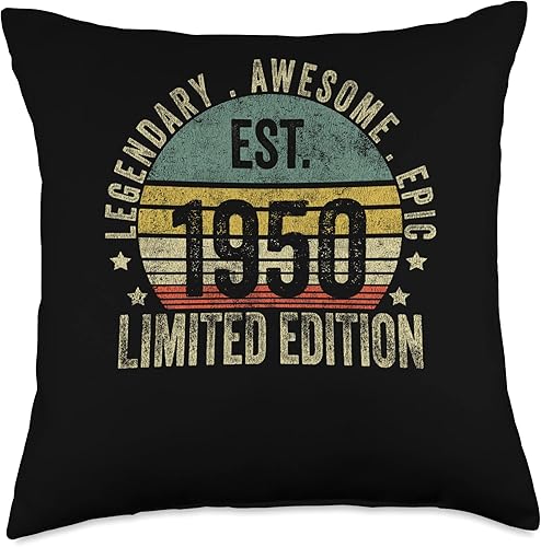 73rd Birthday Vintage 73 Year Old Est 1950 Limited Edition Throw Pillow
