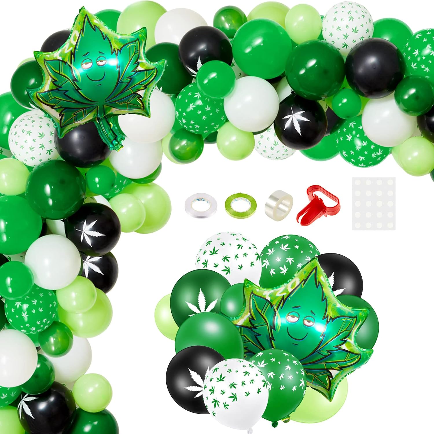 Sratte 176 Pcs Weed Leaves Birthday Party Decorations Funny