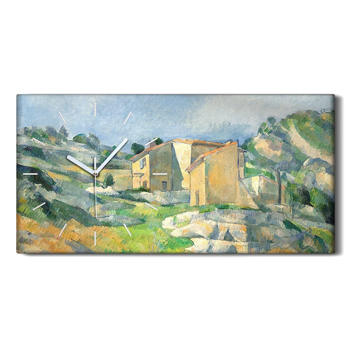 Horloge sur Toile Silencieuse sans Tic-Tac Mains Blanches 60x30