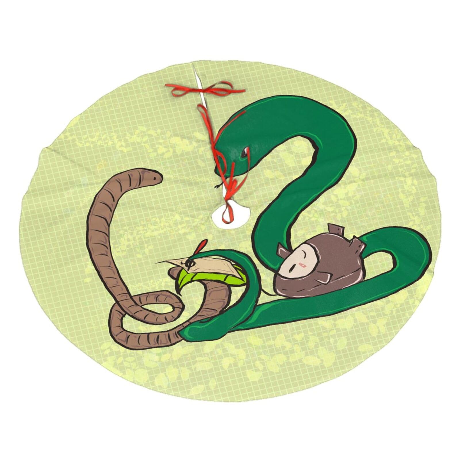 Sunflower Seeds Earthworm snake36 Christmas Tree Skirt Christmas Plush Tree Skirt Indoor and Outdoor Decoration