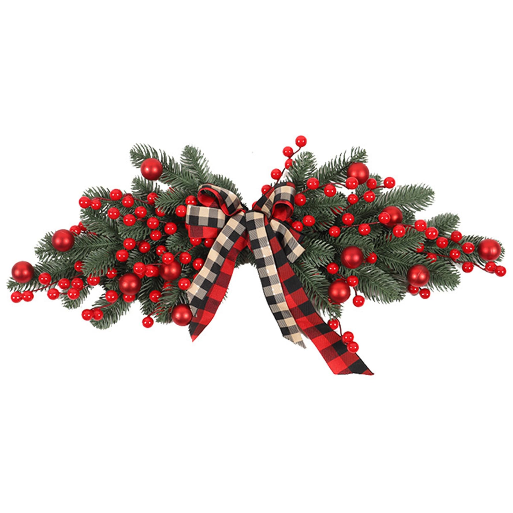 Swag de Noël Pedrop ornement durable sans perte d'épines pour porte