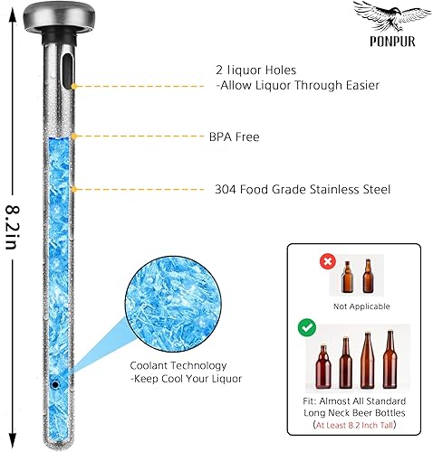 Miniatura 2 de PONPUR Regalos para hombres, papá y él, 4 palitos enfriadores de cerveza, día del padre, aniversario, regalo de cumpleaños, idea para marido y él,
