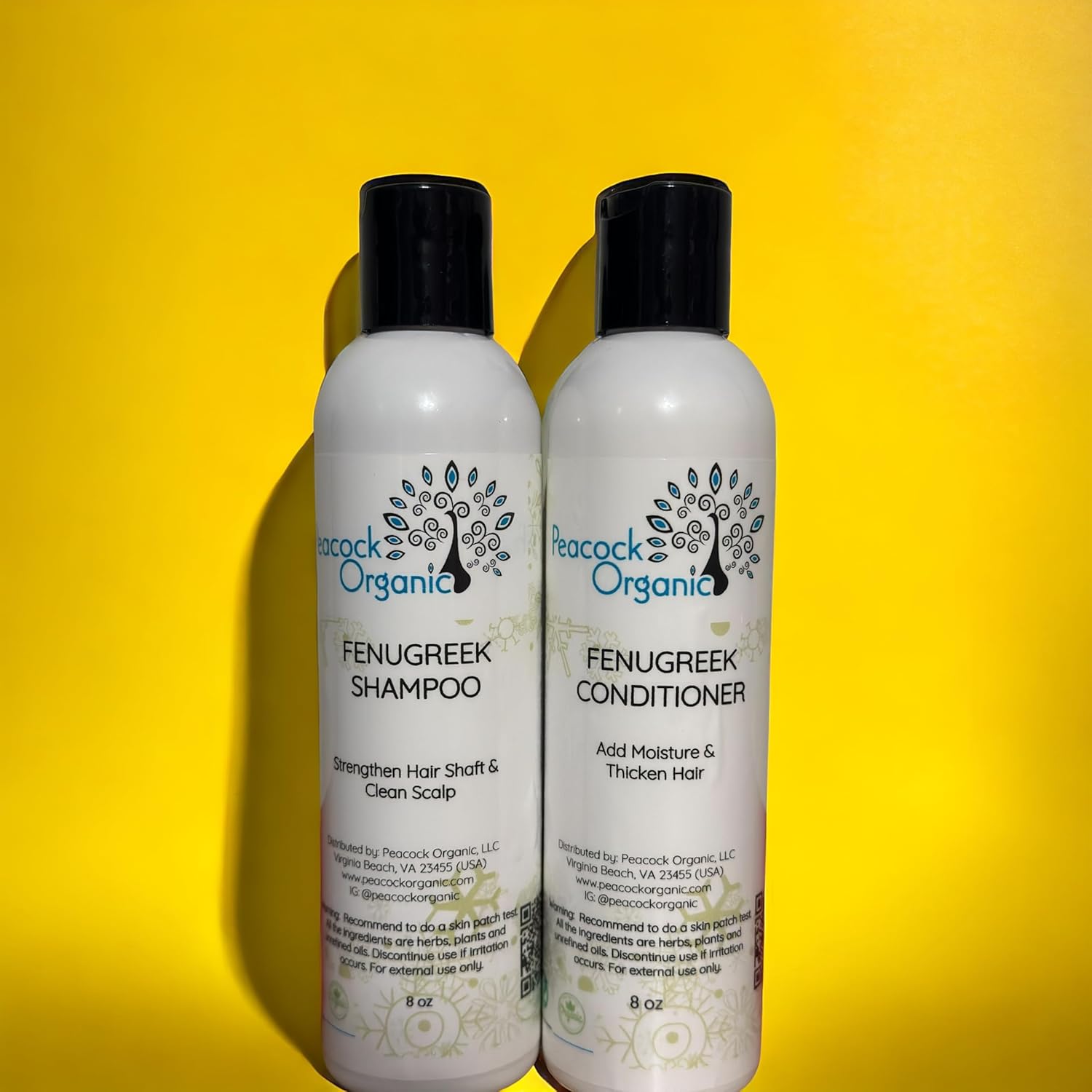 Fenugreek Hair Moisturizing Shampoo and Conditioner, Length Retention, Stop Breakage. Unscented - 8oz