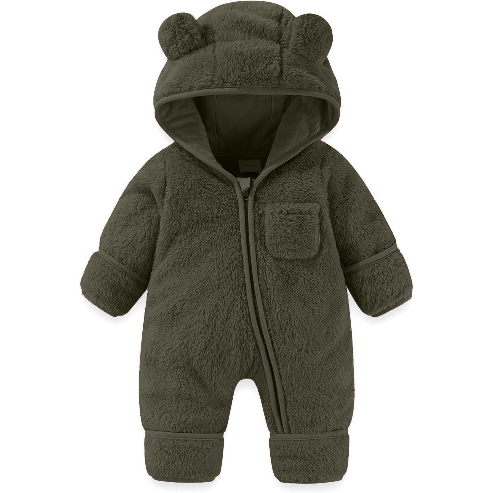 Baby Winter Strampler Set Mit Kapuze - Warme Fleece Overalls Für Neugeborene