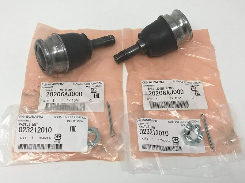 Kit de junta esférica inferior dianteira Subaru com porca castelo e contrapino – 2 conjuntos
