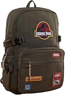 the souled store Jurassic Park: Ranger Green Patchwork 15" Laptop 15.4L Casual Backpacks-picture-56