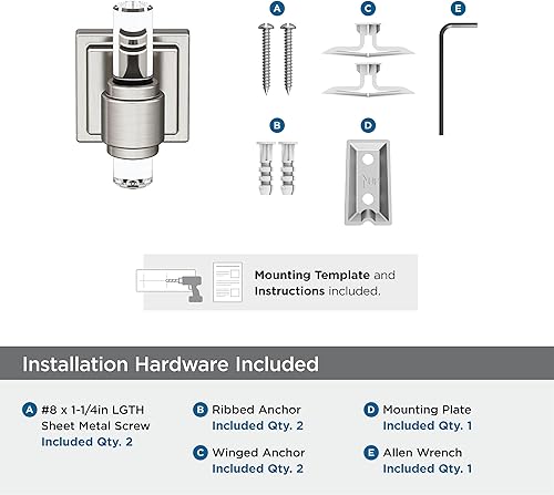 Vista 190 de Amerock BH36062CG10 - Toallero de mano Glacio de 5-7/16 pulgadas de longitud para pared de baño y cocina pequeña, accesorios de baño Transparente