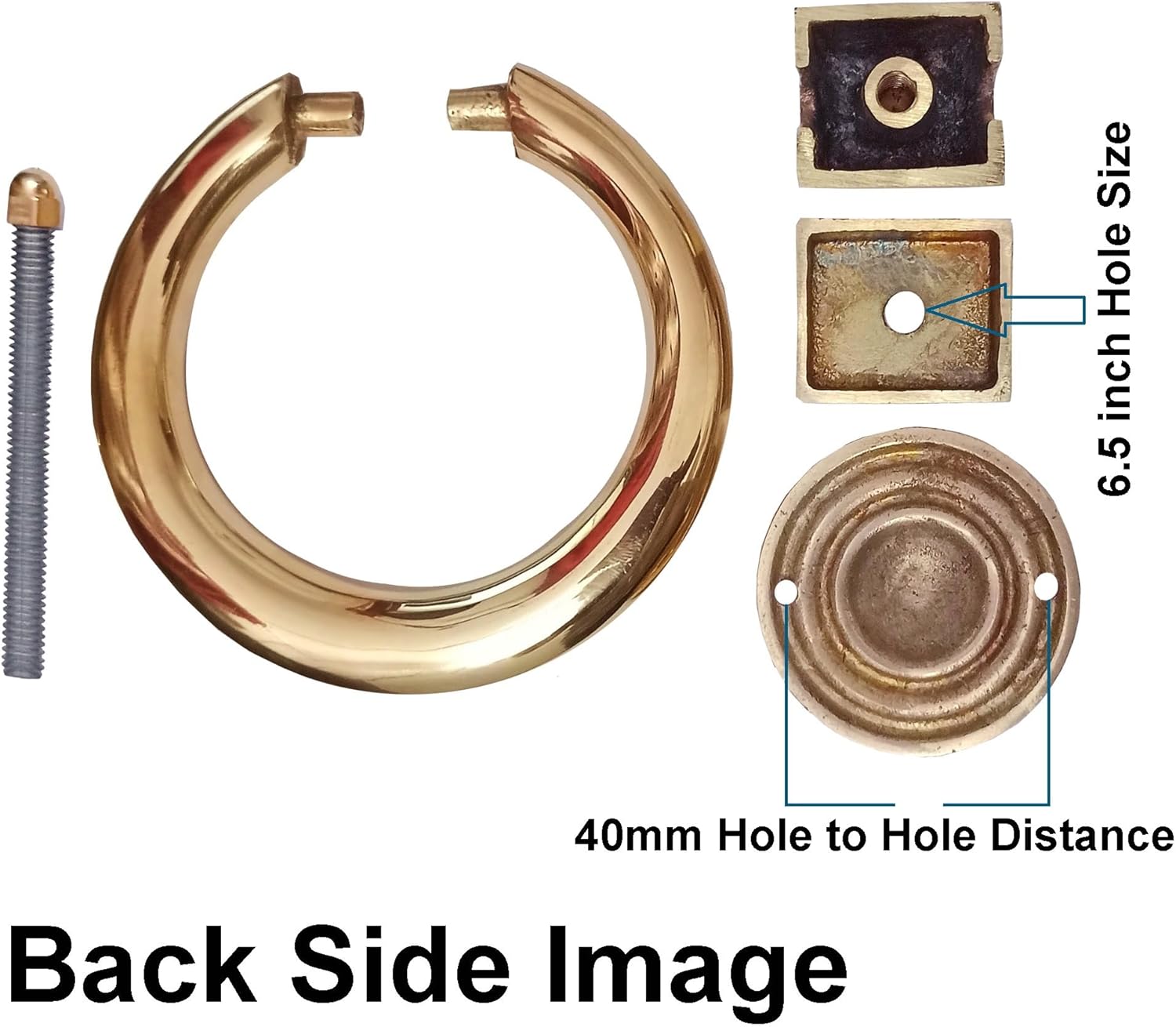 Shristy Hardware ""Ring"" Decorative Brass Door Knocker for Door Front - Exterior for Home Brass Door Knocker Front Door Entry Knocker - (Pack of 1 Brass Unlacquered Finish), Standard, Gold