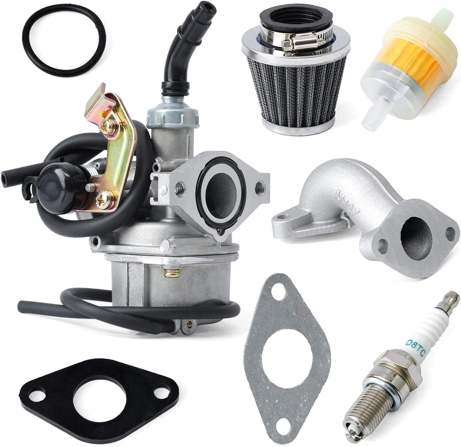 PZ19 Carburetor Compatible with Kayo Fox 70 Bull 125 for Predator 125 70cc 90cc 125cc ATV Quad, Carb w/Filters