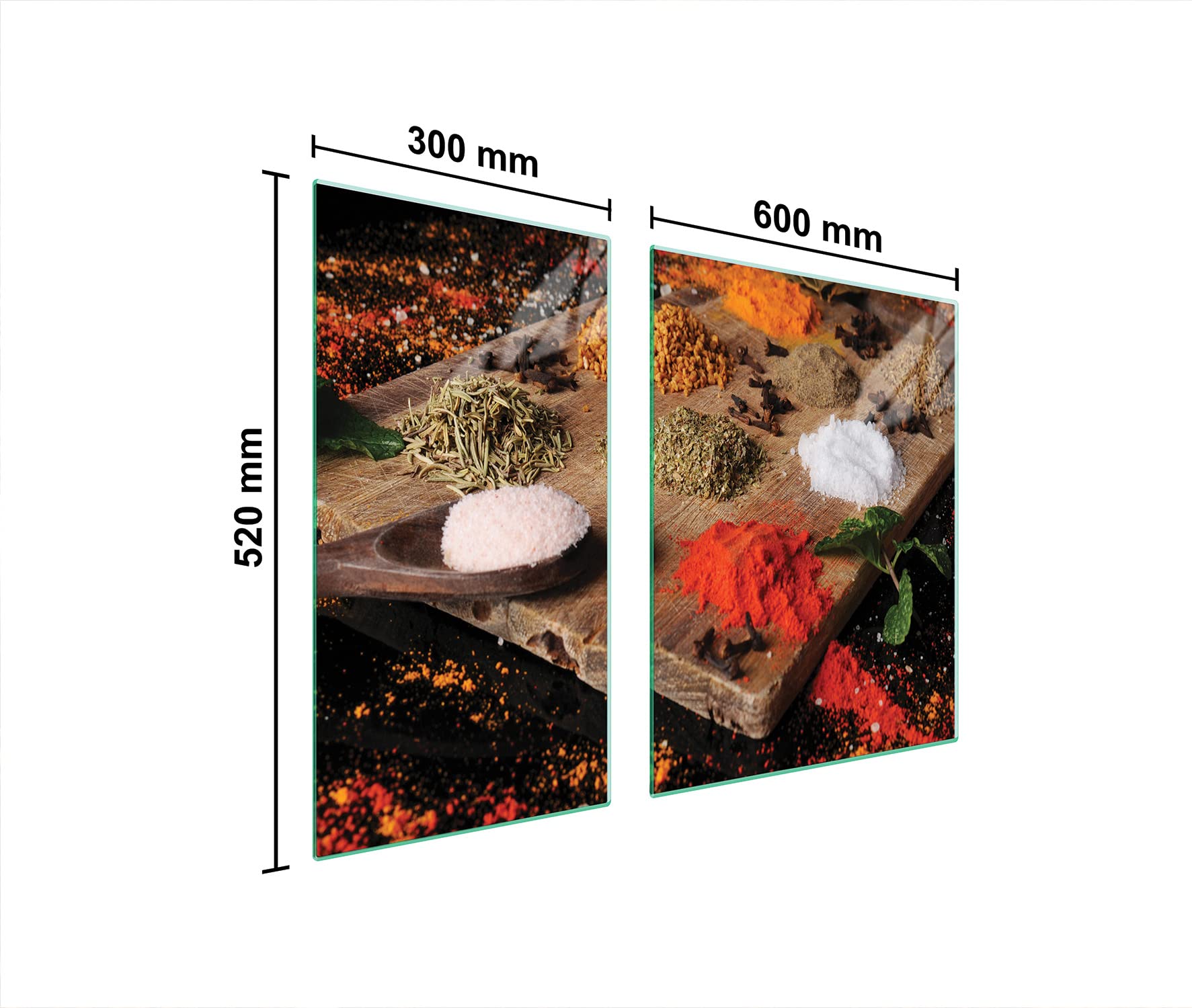 DarHaus Plaque De Protection En Verre Trempé Pour Plaque De Cuisson - 2x30x52cm, Motif Gerberas Bois - Multifonction : Planche à Découper, Plateau De Service - 13