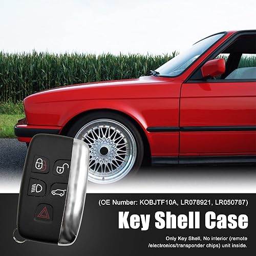 Miniatura 2 de uxcell Funda de repuesto para llave de coche KOBJTF10A para Range Rover Discovery 4 negro 5 botones
