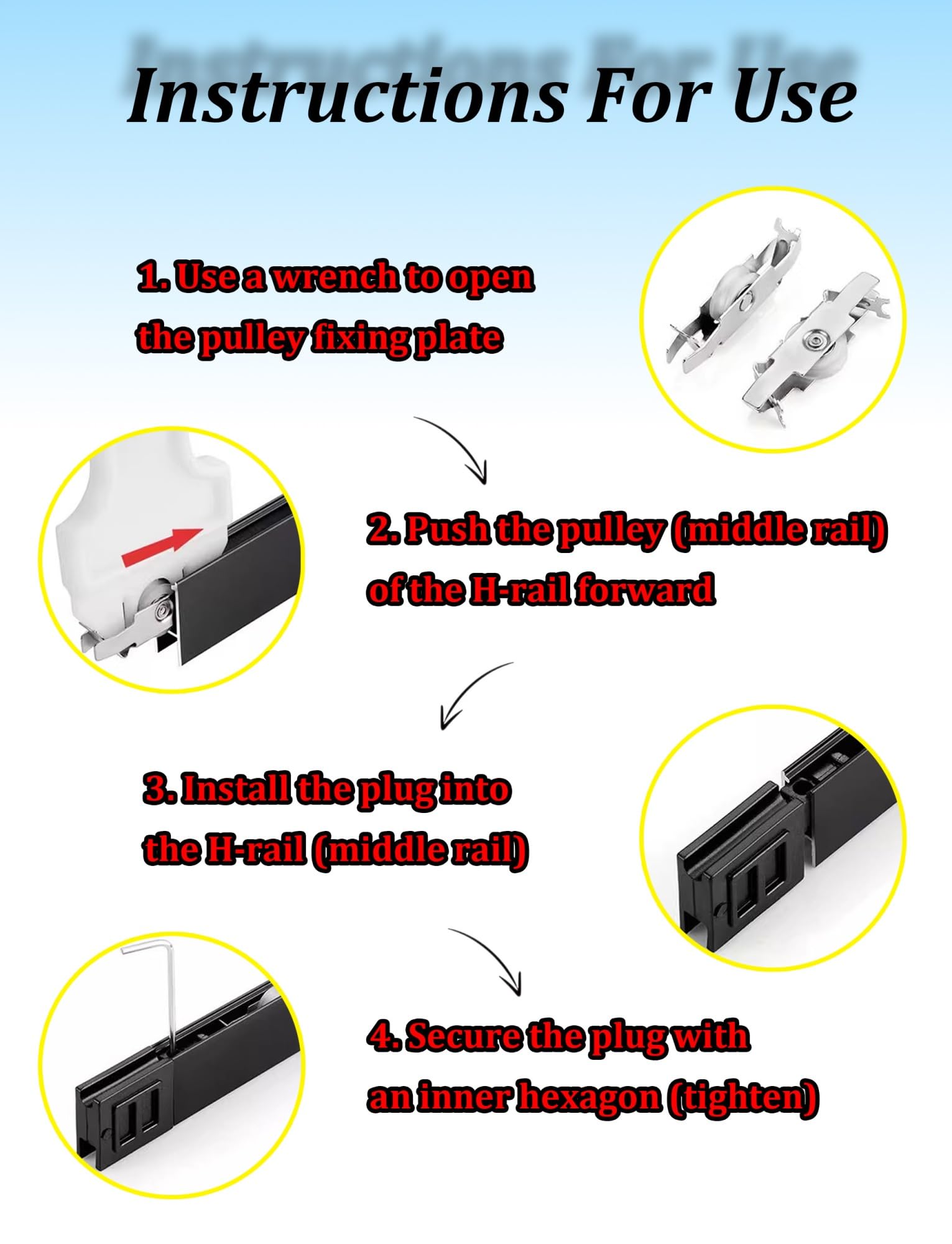 Riel de aluminio para puerta corrediza de cristal, rieles de doble ranura con ruedas de polea, se adapta a vidrio de 5 mm/8 mm, para armarios de vino, vitrinas y puertas correderas de muebles del