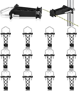 Tondiamo 48 Pcs Tube Post Insulator, Electric Fence T Post Insulators for Electric Fence Wire for Chain Link Square or Round Tubing (Black)