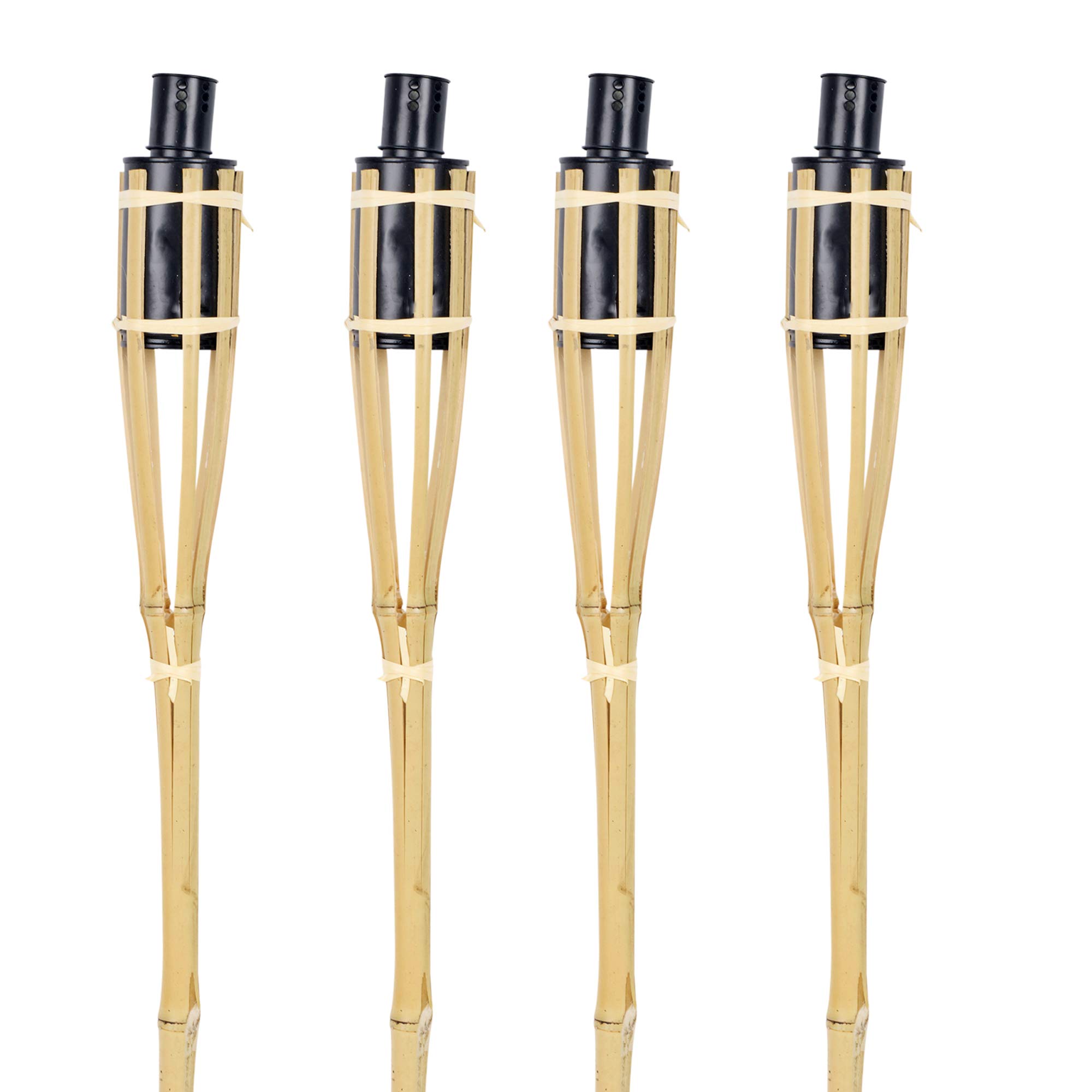 URBNLIVING 2ft 1/2/4 or 6 Bamboo Torch Lantern Garden Oil Paraffin Outdoor Lighting Burner (4)