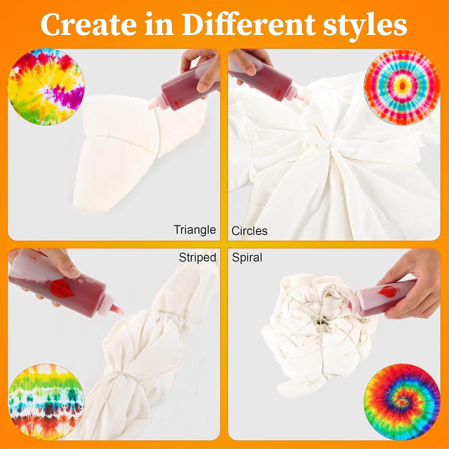 Tie Dye Kit, 8 Colors 16 Dye Packets for Tie Dye Kit for Kids,AIPASA One-Step Tie Dye Set, Textile, T-Shirt, Canvas Supplies for Adults, Women, Men, Artist, Children, Party, Festival Fashion DIY Gift