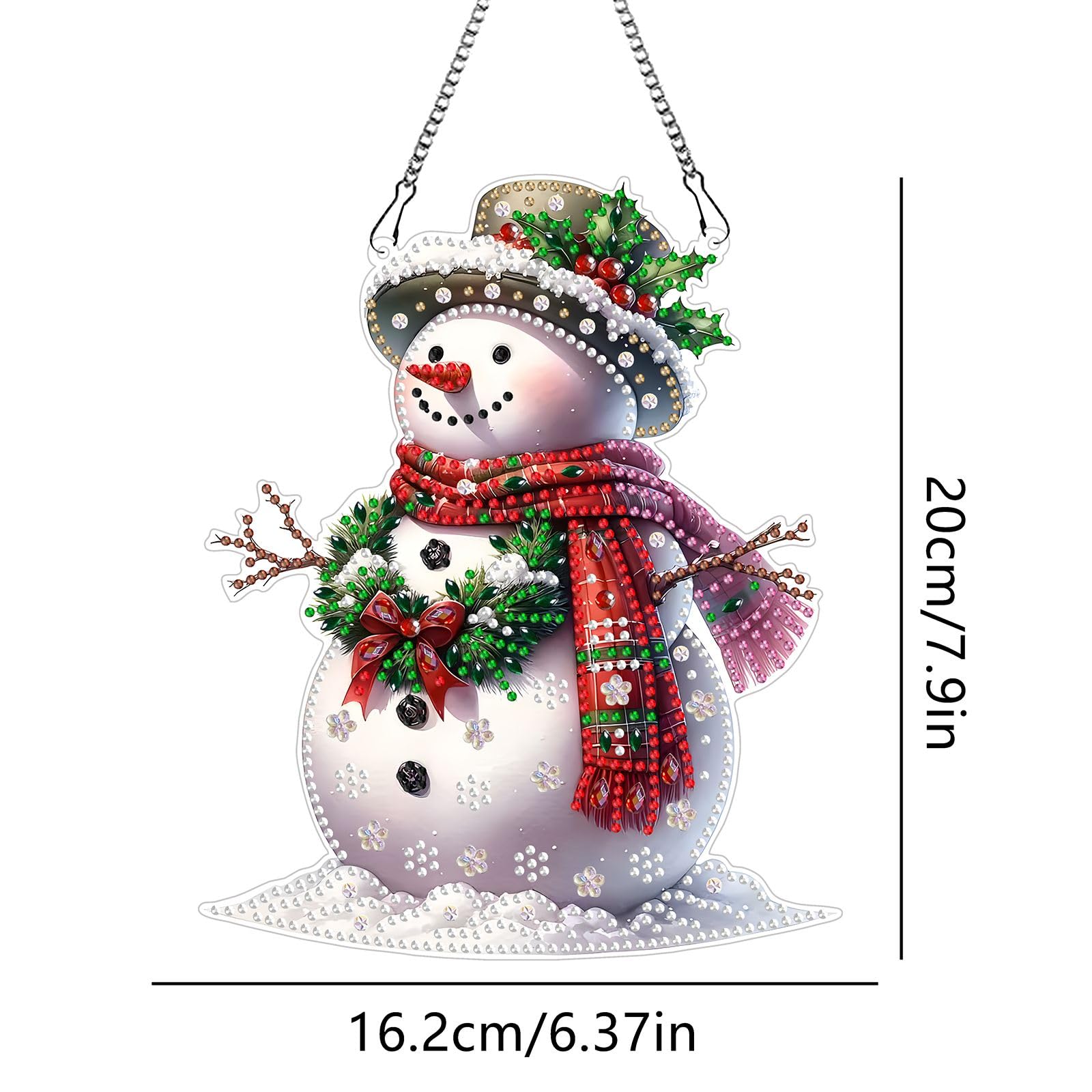 Diamond Painting Weihnachtsanhänger DIY - Schneemann Strasssteine Doppelseitig