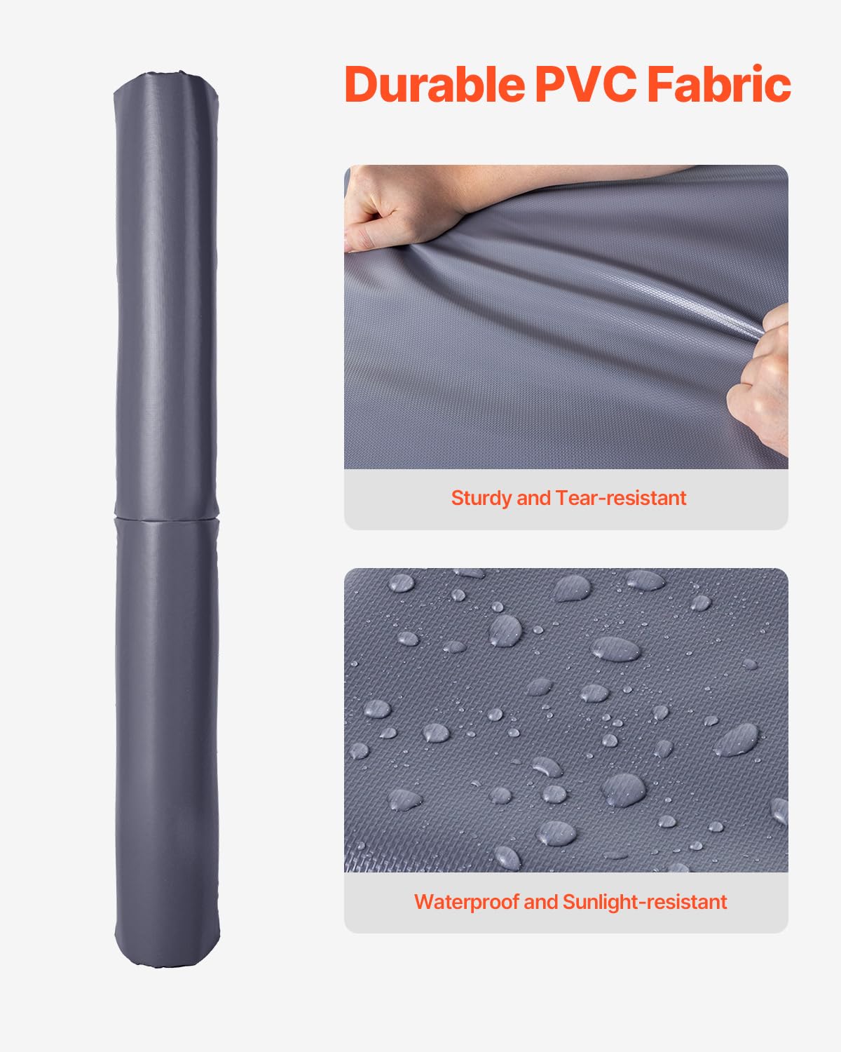 VEVOR Almohadilla para Poste de Baloncesto, Resistente, Envolvente, Impermeable, para Todo Tipo de Clima para Sótanos y Garajes, Tela de Malla de PVC + Espuma Perlada, 1800 x 500 x 32 mm, Gris