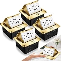 Vista 19 de Hoolerry Paquete de 2 Kit de Caja de Cubierta de Toma de Corriente Eléctrica Emergente de Piso con Cargador USB de 4.8A, 20 Amperios, Impermeable