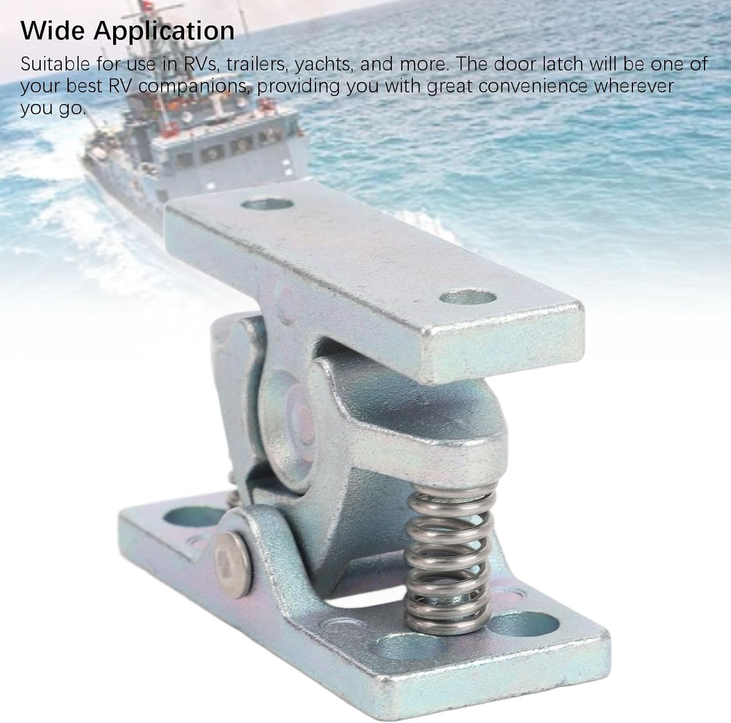 Double Roller Catch Heavy Duty Spring Loaded Door Lock Stop Catch Zinc Alloy for Boat RV Trailer Yachts Secure Fixation Quiet Design