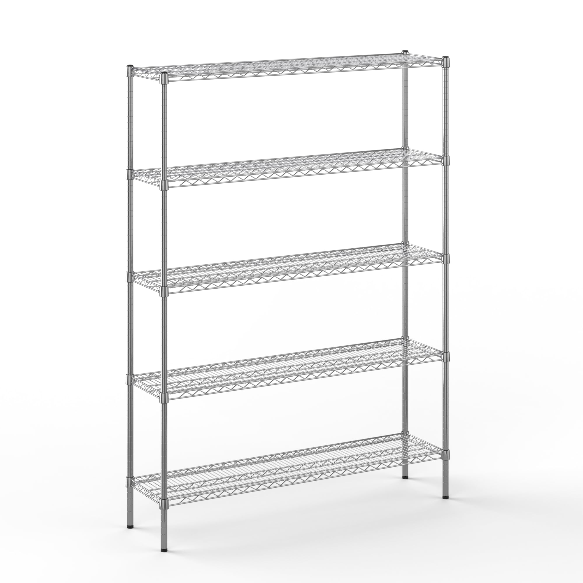 14" Deep x 54" Wide x 74" Height Wire Shelving Kit | 5-Tier | NSF Commercial Storage Rack Unit