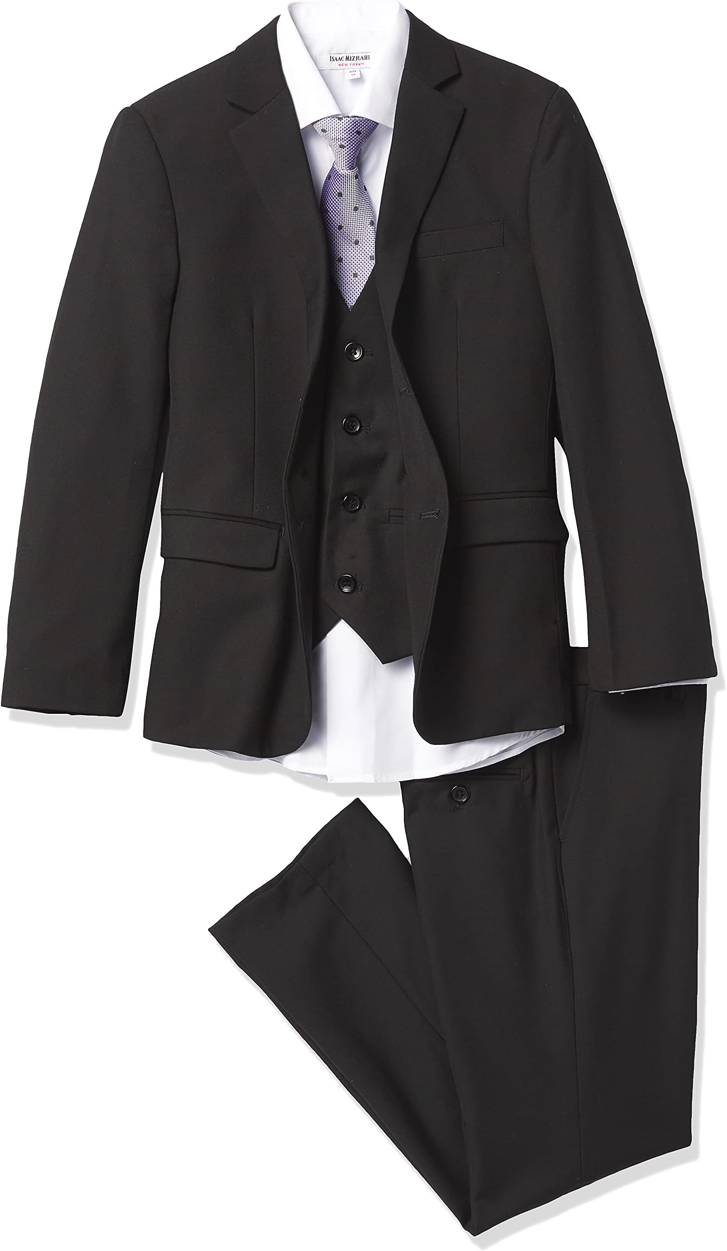 Isaac Mizrahi boys Five Piece Solid Suit Set Ensemble Business Suit Pants Set