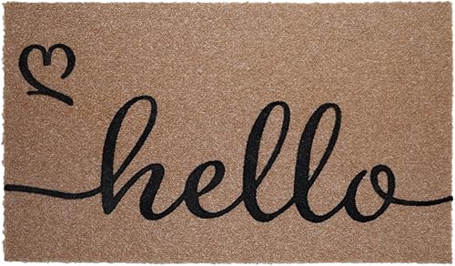 UZUnitZmat Felpudo 'Hello' para entrada al hogar, tapete antideslizante para puerta delantera para entrada al porche exterior, felpudo grande de